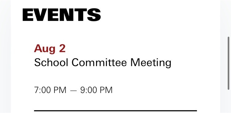 8/2 School Committee Meeting